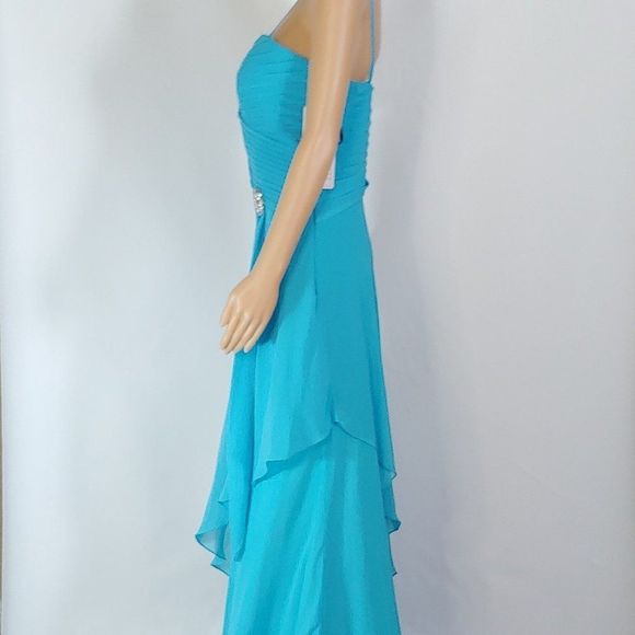 NWT Alyce  A-Line Formal Gown in Turquoise Size 10 - Picture 2 of 5